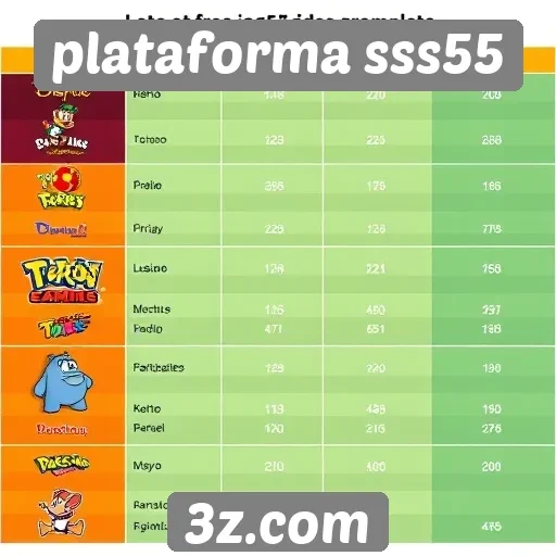 Desempenho dos jogos mais populares na sss55